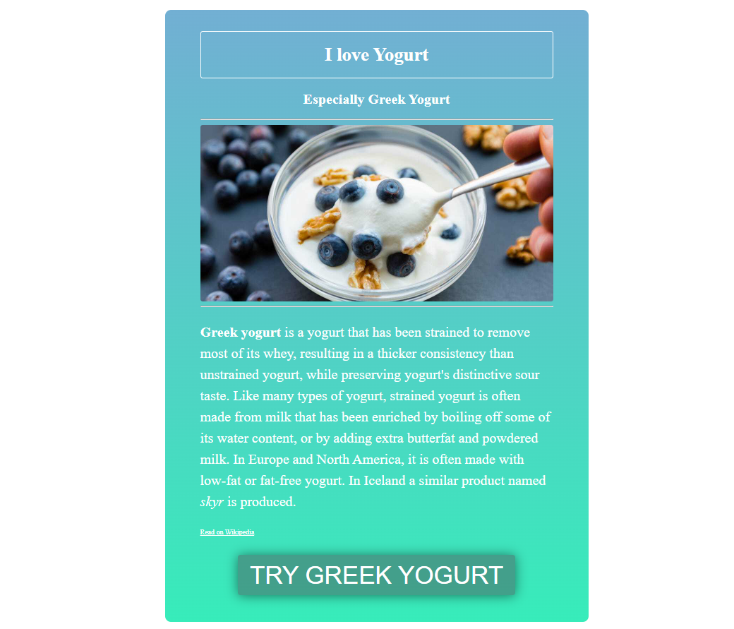 Yogurt project